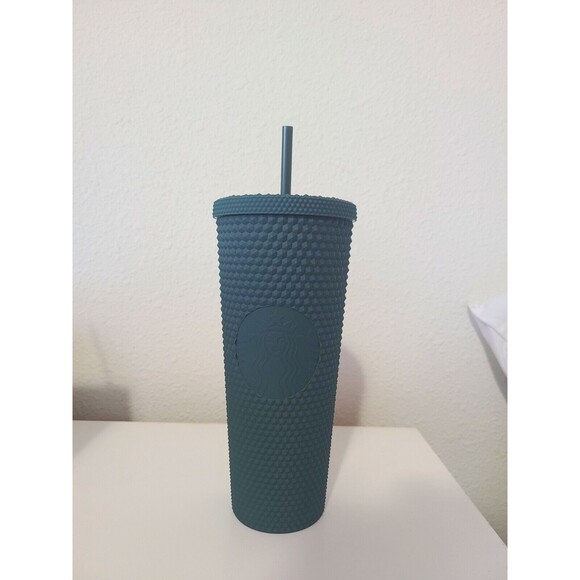Starbucks 2022 Winter Dark Green Matte Studded Cold Cup 24oz Venti - Picture 3 of 8